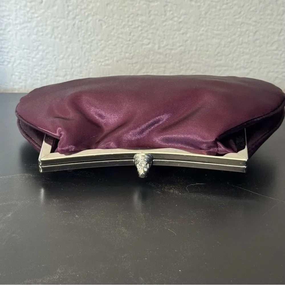 Newport News Deep Purple Berry Satin Clutch NWT